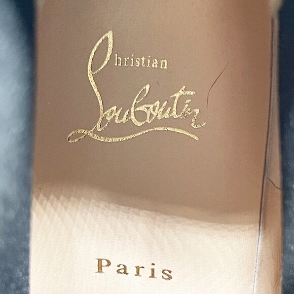 Christian Louboutin Marchacroche Duna Black Calf Leather Lug Sole Ankle Boots 39 - Picture 12 of 13